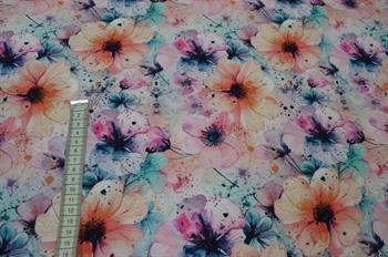 Økotex bomulds jersey, Blomster