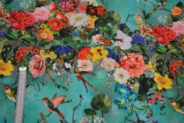 Økotex bomulds jersey, Blomster