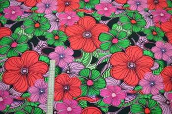 Økotex bomulds jersey, Blomster