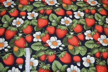 Økotex bomulds jersey, Strawberry repeat