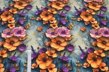 Økotex bomulds jersey, Flower painting