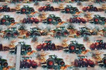 Økotex bomulds jersey, Christmas Tractors 2