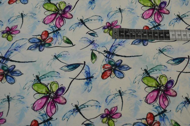 Heavy viscose jersey, Flowers