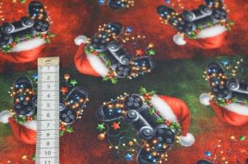 Økotex bomulds jersey, Juleprint