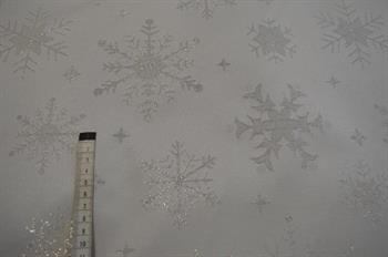 Juledug stof m/lurex, Sølv