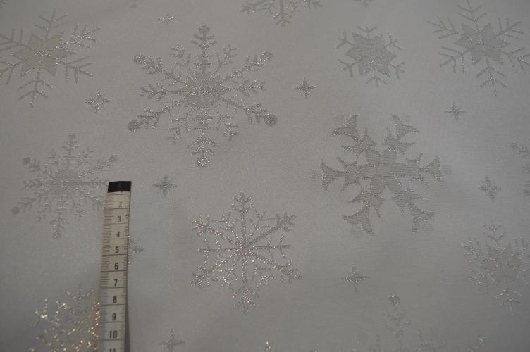 Juledug stof m/lurex, Sølv