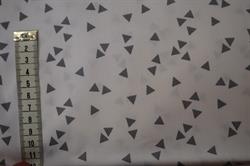 Økotex bomuld Hvid m/ grå små trekanter