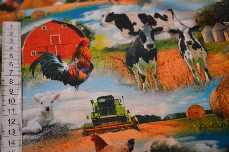 ØKotex bomulds jersey m/Husdyr