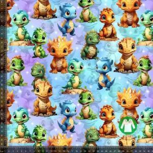 Økotex bomulds jersey m/Baby drager