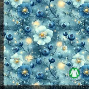 Økotex bomulds jersey, Blomster og blåbær