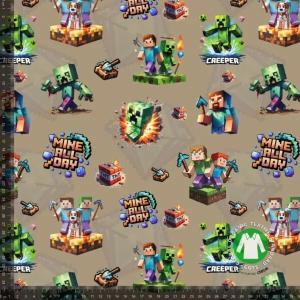 Økotex bomulds jersey, Gamer pixel, sand