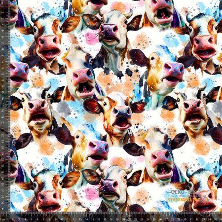 Økotex bomulds jersey, Akvarel køer