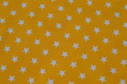 Økotex bomulds jersey  gul m/små stjerner