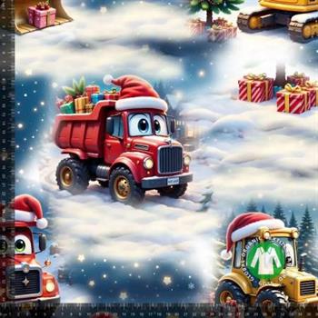 Økotex bomulds jersey, Jule lastbiler