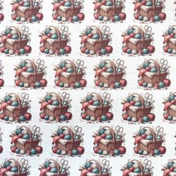 Økotex canvas, Kurv m/garnnøgler